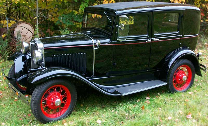 1931 Ford Model A Slant Window Blind Back 2 Window 4 Passenger 4 Door Sedan