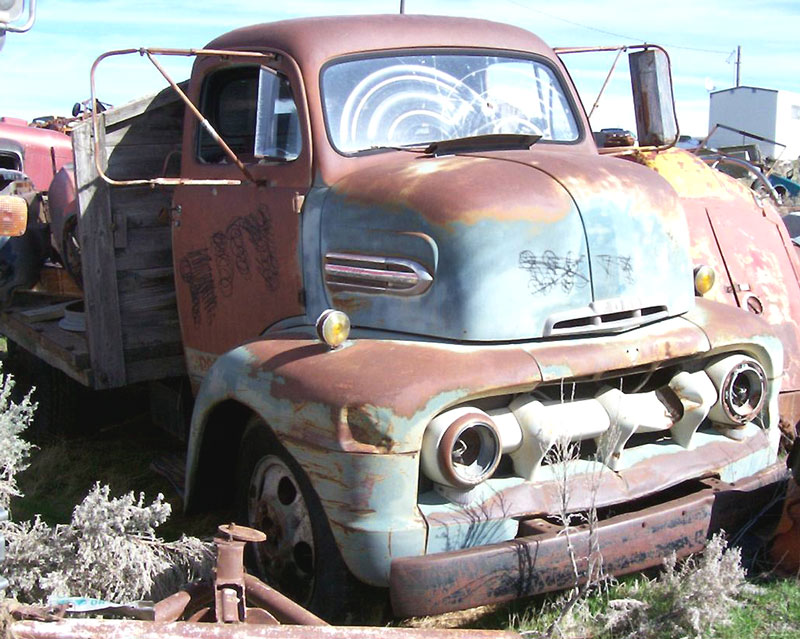 1951 Ford F5 COE CabOverEngine Flatbed Truck Gray For Sale