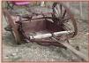 Vintage Montana farm and ranch implement horse-drawn wheeled scraper yard art for sale $1,200
