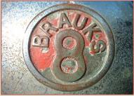 1937 Brauks 8 custom Terraplane/DeSoto 5 window hot rod coupe hubcap logo view for sale $7,000