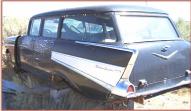 1957 Chevy Bel Air 4 door station wagon left rear view.