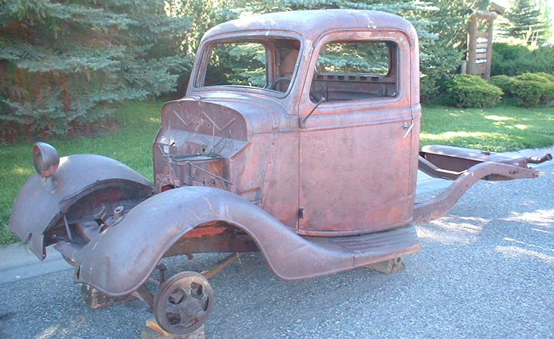 1935 Ford V8 50 Model 830 1 2 Ton Pickup Can and Chassis For Sale