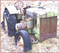 1948 JD John Deere Model D with steering brakes and brake set lever right front view