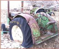 1949 JD John Deere Model D with steering brakes and PTO left rear view