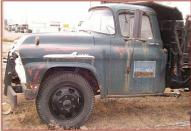 1959 Chevrolet 60 Viking 2 1/2 ton Hoist Box Stake Bed Truck For Sale $2,200 left front side of cab view