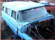1962 GMC Series 100 Suburban Carryall 2 door 1/2 Ton 115" SWB Clam Sheel Tailgate Back Doors Window Panel Truck For Sale $1,900 right front view