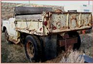 1958 IHC International A-160 1 1/2 Ton SWB Commercial Dump Truck For Sale $3,000 left rear view