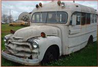 1954 Chevrolet Superior Coach Model 1040 28 Passenger School Bus Camper Conversion left front view for sale $4,000