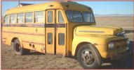 1951 Ford F-5 yellow Superior 18 passenger school bus right front view