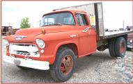 Go to 1955 Chevy Series 6400 2 ton flatbed farm truck left front view