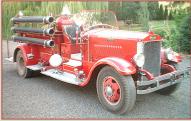 1933 Mack Open Cab Gas Pumper Fire Engine right front view