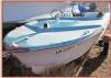 1958 GlassCraft 14'6" Citation classic big fin speed boat with Evinrude outboard motor and trailer for sale $3,000