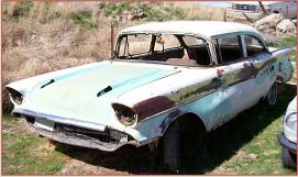 1957 Chevrolet Bel Air 2 door post sedan left front view