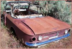 1963 Chevrolet Corvair Series 900 Monza converible with all major missing parts to make the car complete for sale $8,000 left rear view