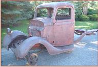 1935 Ford V-8 50 model 830 1/2 ton pickup truck cab and chassis left front view